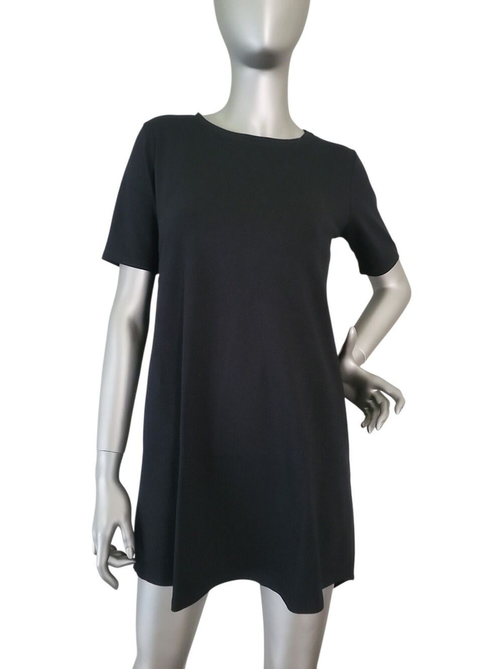 Eileen Fisher Black  Stretch Jersey Dress Size Petite Small